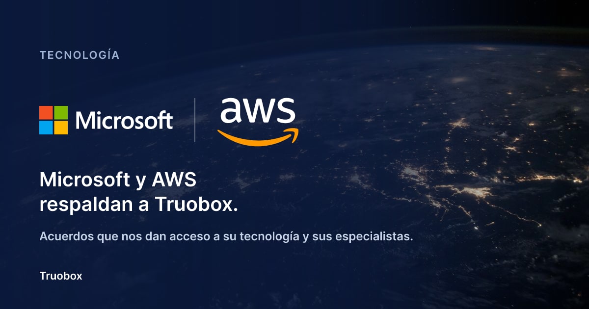 Logos de Microsoft y AWS: Microsoft y AWS respaldan a Truobox