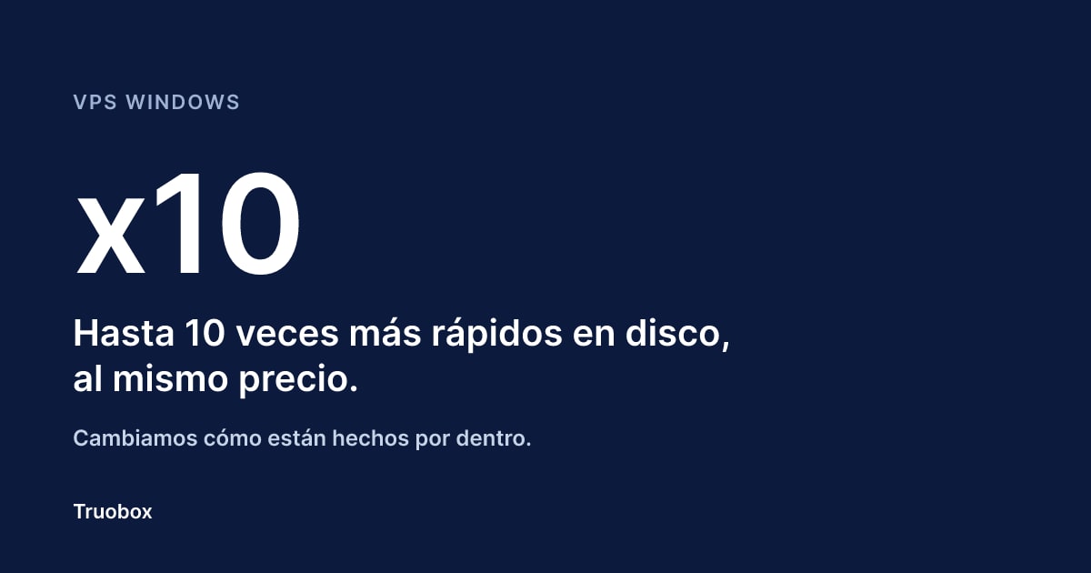 x10: los VPS Windows son hasta 10 veces más rápidos en disco, al mismo precio
