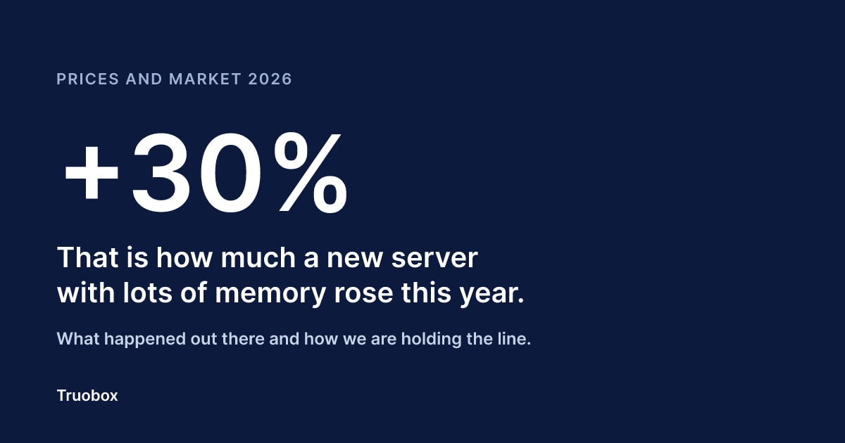 Up to 30%: that is how much a new server with lots of memory rose this year